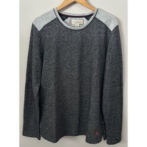 Tommy Bahama Sweatshirt Mens Large Gray Fleece Lounge Pullover Soft Crew Neck